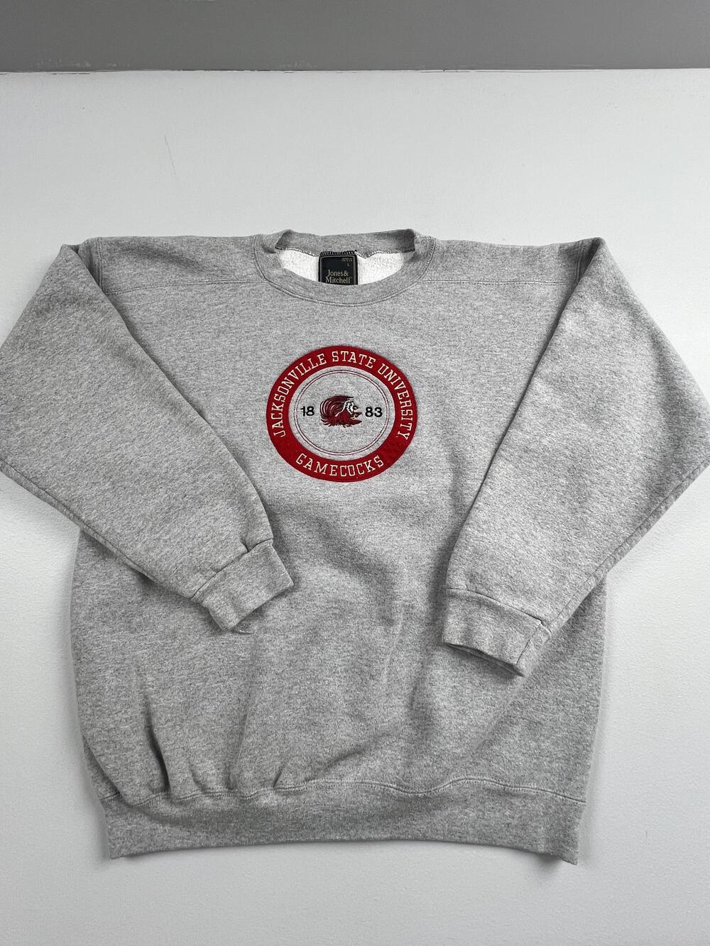 Vintage Jacksonville State Gamecocks Sweatshirt Mens L Gray Jones & Mitchell USA
